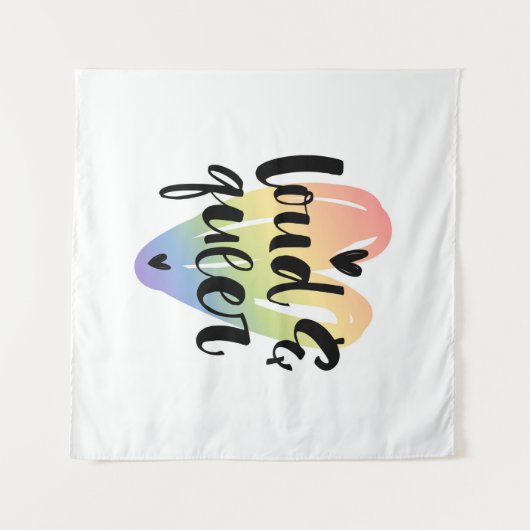 Que| Wasserfarbenherz Wandteppich (Vorderseite (Horizontal))