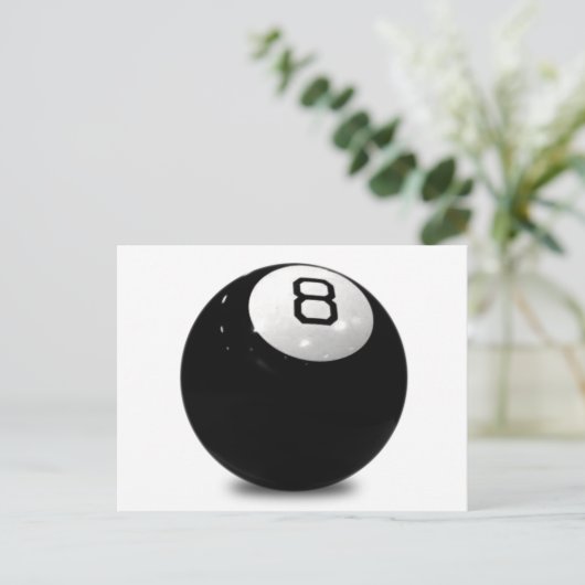 QUEBALL POOL SPIELSPORTS FUN ICON LOGO SCHWARZ WHK POSTKARTE (Stehend Vorderseite)