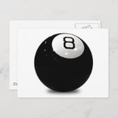 QUEBALL POOL SPIELSPORTS FUN ICON LOGO SCHWARZ WHK POSTKARTE (Vorne/Hinten)