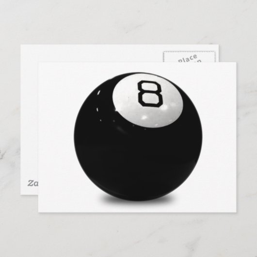 QUEBALL POOL SPIELSPORTS FUN ICON LOGO SCHWARZ WHK POSTKARTE (Vorne/Hinten)