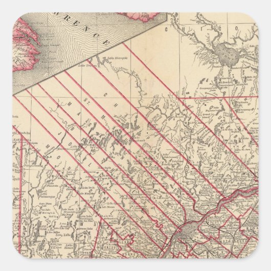 Quebec 3 quadratischer aufkleber (Vorderseite)