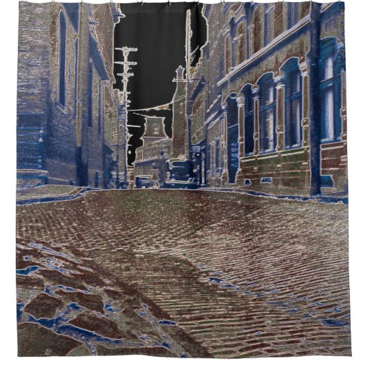 Quebec Canada 1930's Art Fotograph Street Szene Duschvorhang (Vorderseite)