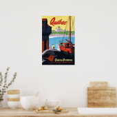 QUEBEC Canada Chateau Frontenac Ship Harbor Travel Poster (Küche)