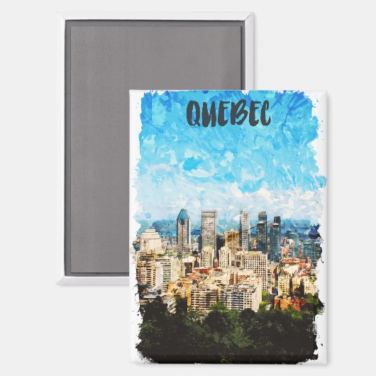 Quebec Canada Cityscape Magnet (Vorderseite/Rückseite)