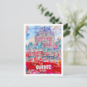 Quebec Canada Famous Travel Place Watercolor Postkarte (Stehend Vorderseite)