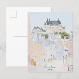 Quebec Canada Gouache Paint Illustration Travel Postkarte