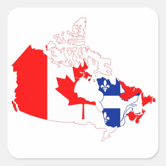 Quebec Canada Map Flag Sticker (Vorderseite)