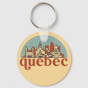 Quebec Canada Retro City Skyline Cityscape Art Schlüsselanhänger