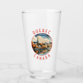 Quebec Canada Retro Distressed Circle Glas (Vorderseite)