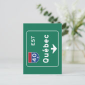 Quebec, Canada Road Sign Postkarte (Stehend Vorderseite)