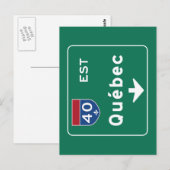 Quebec, Canada Road Sign Postkarte (Vorne/Hinten)
