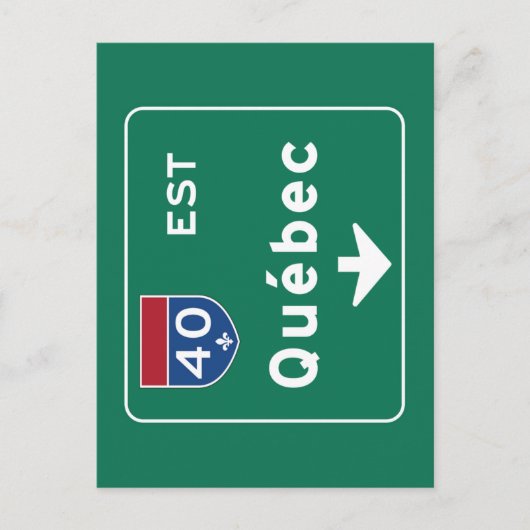 Quebec, Canada Road Sign Postkarte (Vorderseite)