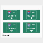 Quebec, Canada Road Sign Rechteckiger Aufkleber (Blatt)
