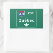 Quebec, Canada Road Sign Rechteckiger Aufkleber (Tasche)