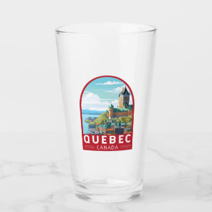 Quebec Canada Travel Art Vintag Glas