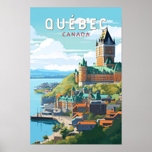 Quebec Canada Travel Art Vintag Poster