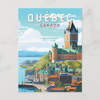 Quebec Canada Travel Art Vintag Postkarte