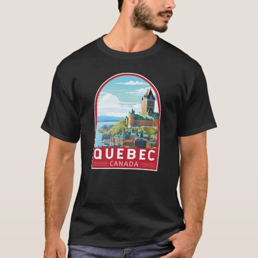 Quebec Canada Travel Art Vintag T-Shirt (Vorderseite)