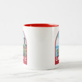 Quebec Canada Travel Art Vintag Zweifarbige Tasse (Mittel)
