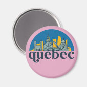 Quebec Canada Vintag City Skyline Cityscape Art Magnet (Vorderseite/Rückseite)