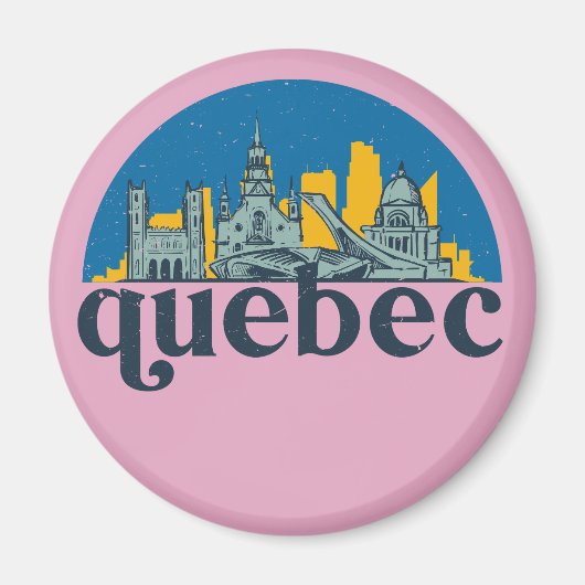 Quebec Canada Vintag City Skyline Cityscape Art Magnet (Vorne)