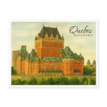 Quebec Canada Vintag Watercolor Travel