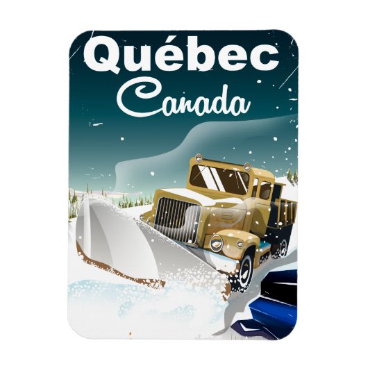 Québec Canada Vintage Reiseplakat Magnet (Vertikal)