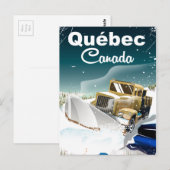 Québec Canada Vintage Reiseplakat Postkarte (Vorne/Hinten)