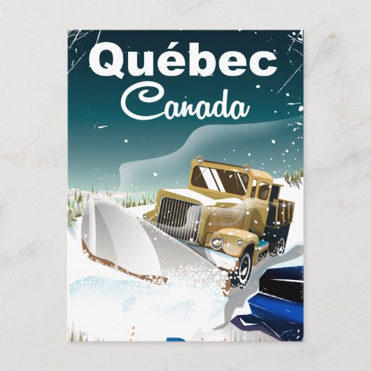 Québec Canada Vintage Reiseplakat Postkarte (Vorderseite)
