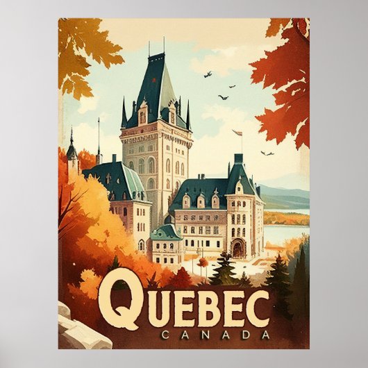 Quebec, Canada Vintage Travel Poster (Vorne)