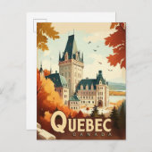 Quebec, Canada Vintage Travel Postkarte (Vorne/Hinten)