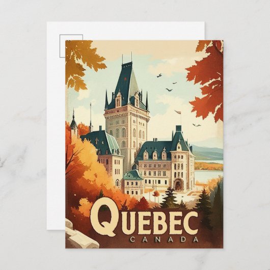 Quebec, Canada Vintage Travel Postkarte (Vorne/Hinten)