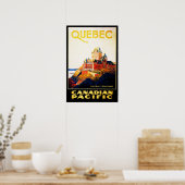 QUEBEC Chateau Frontenac Resorts Hotel Holidays Poster (Küche)