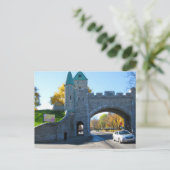 Quebec City Canada Castle Gates Postkarte (Stehend Vorderseite)