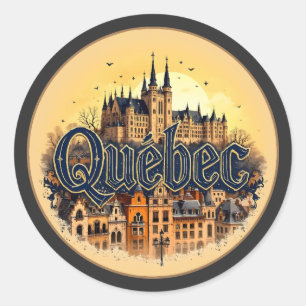 Quebec City Canada Runder Aufkleber