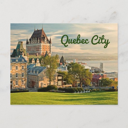 Quebec City Canada stilisiert Postkarte (Vorderseite)