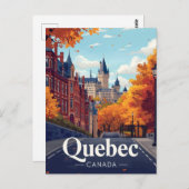 Quebec City Castle Hotel Landmark Postkarte (Vorne/Hinten)