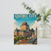 🏰 Quebec City Chateau Frontenac Postkarte (Stehend Vorderseite)