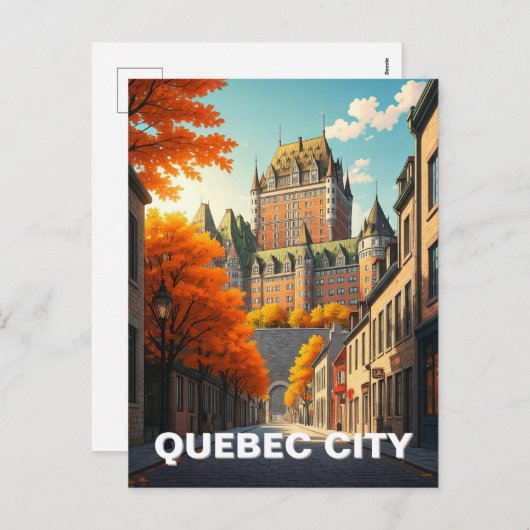Quebec City Feiertagspostkarte (Vorne/Hinten)