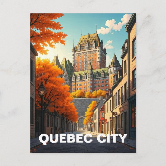 Quebec City Feiertagspostkarte (Vorderseite)