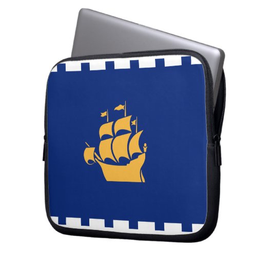 Quebec City Flag Laptop Sleeve (Vorderseite Links)