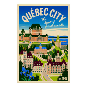 Québec City Kanada Retro-Reiseposter-Kunst Poster