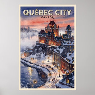 Québec City Kanada Vintage Reise Poster
