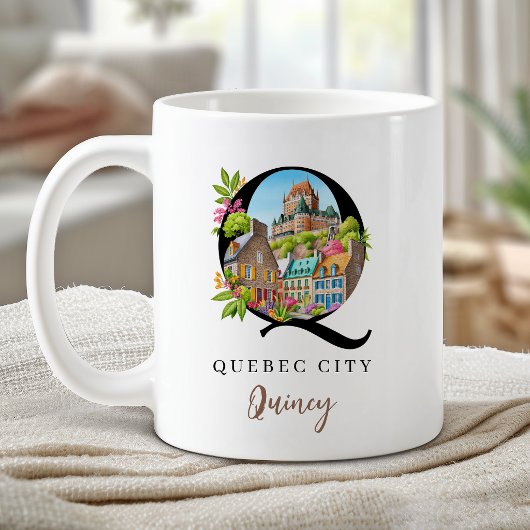 Quebec City Monogramm Buchstabe Q Personalisiertes Kaffeetasse