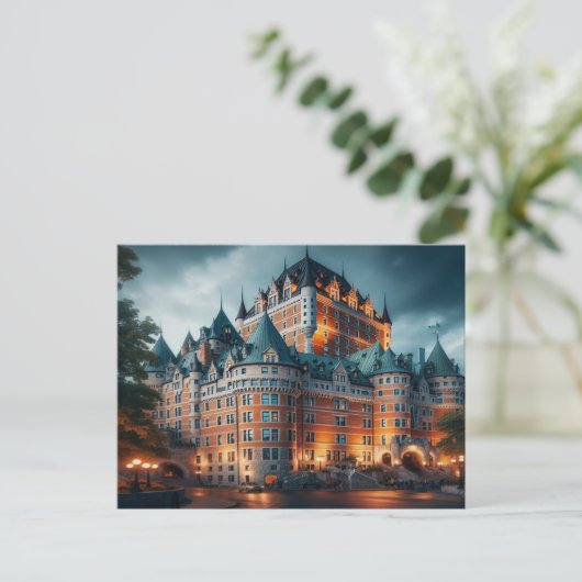 Quebec City Night Canada Postkarte (Stehend Vorderseite)