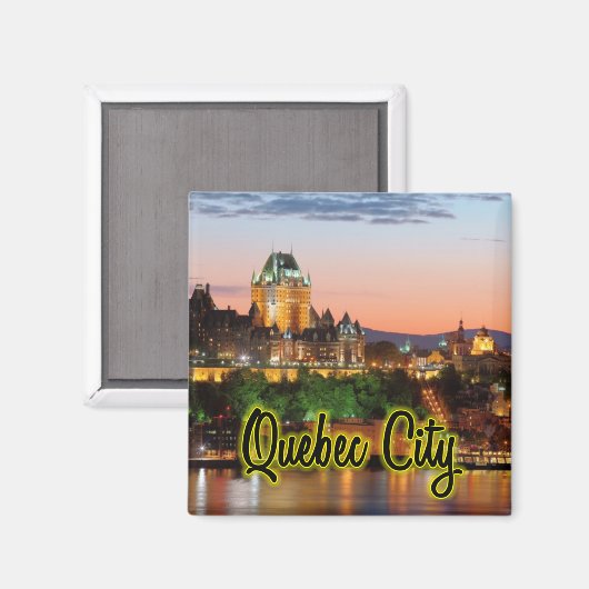 Quebec City night Magnet (Vorderseite/Rückseite)