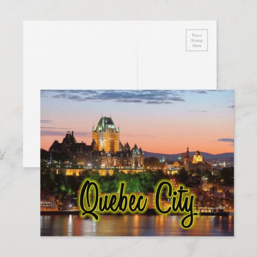 Quebec City night Postkarte (Vorne/Hinten)