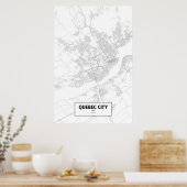 Quebec City, Quebec (schwarz auf weiß) Poster (Küche)