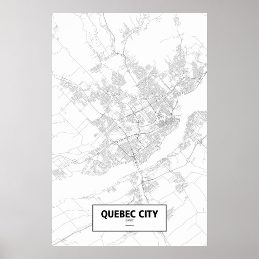 Quebec City, Quebec (schwarz auf weiß) Poster (Vorne)
