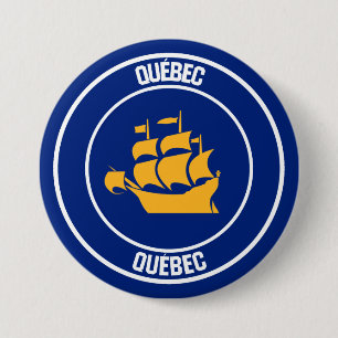 Quebec City Round Emblem Button